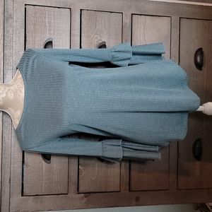 Green Ruffle Bell Sleeve Tunic by My Michelle